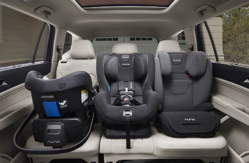 The Volkswagen Atlas easily accommodates three car seats